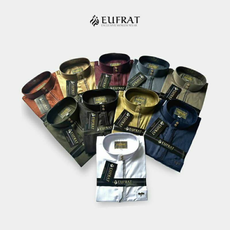 baju koko pria dewasa lengan panjang khas melayu baham katun polyester premium motif salur adem meng