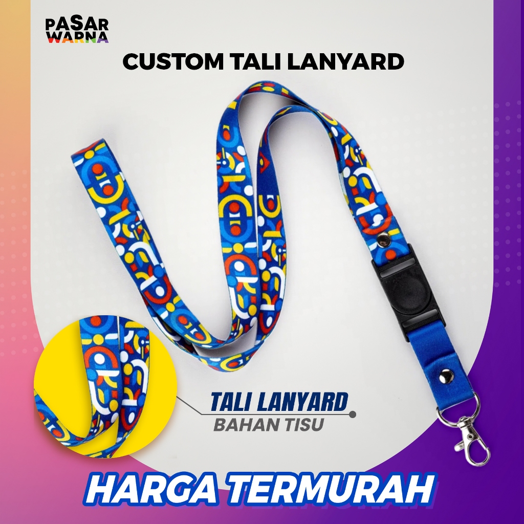 

LANYARD CUSTOM DIGITAL PRINT 2 Sisi/ Tali / Gantungan / ID CARD Satuan