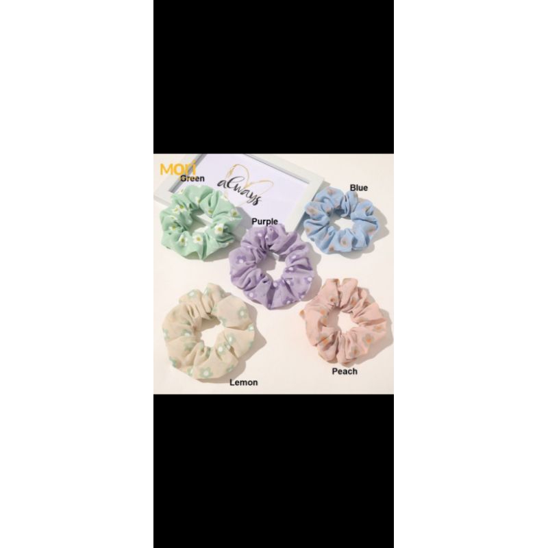 IKAT RAMBUT KOREA scrunchie daisy bunga