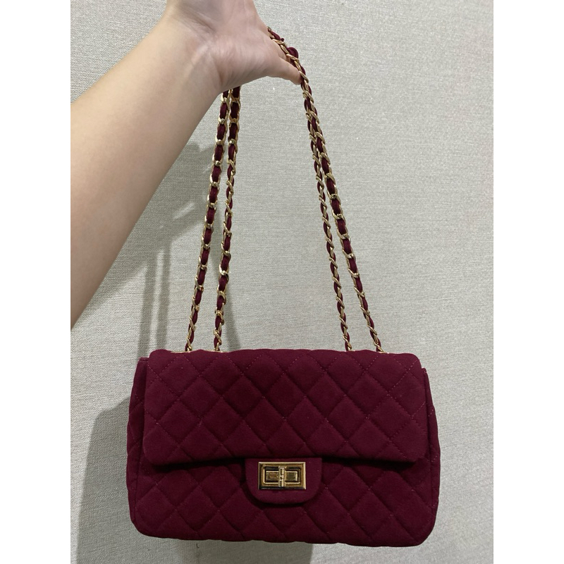 SNY x PIX Footwear - Medium Antoinette Maroon Bag | Shoulder & Crossbody Bag