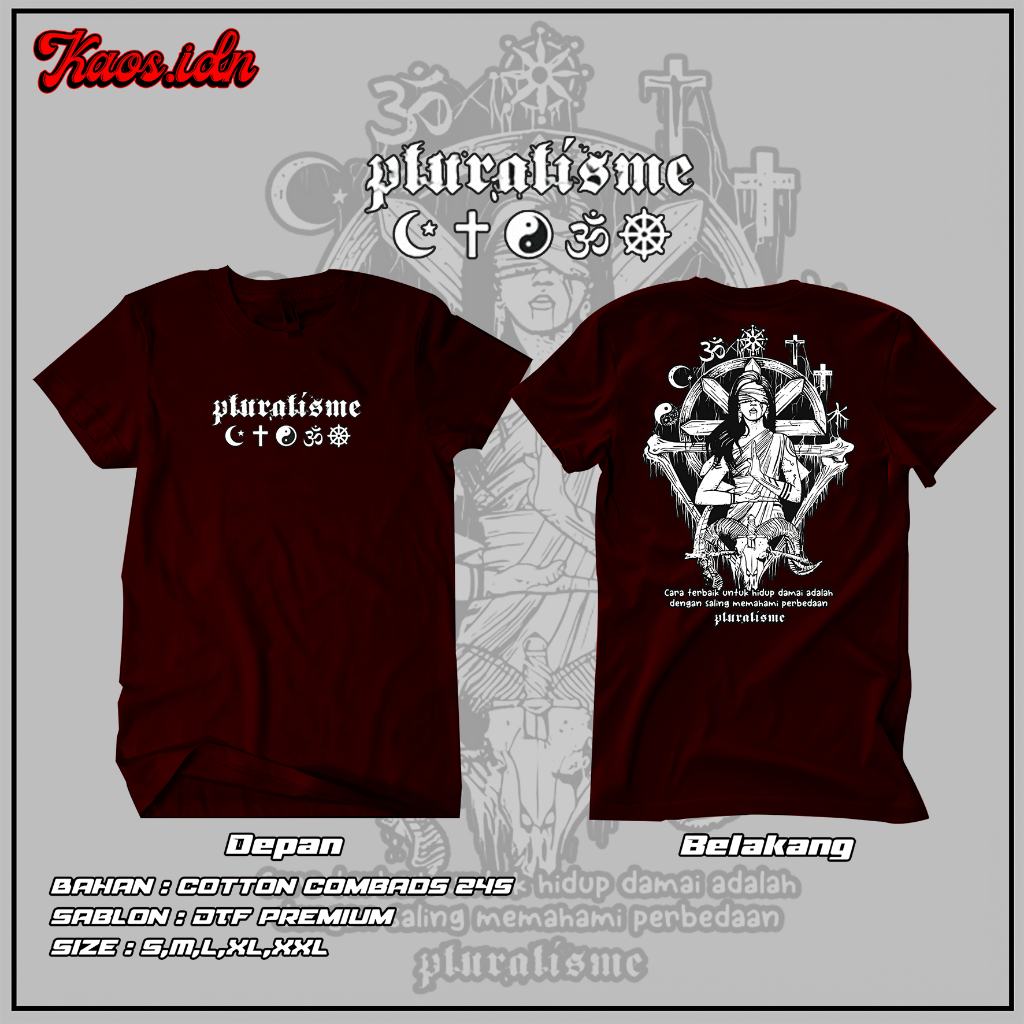 [Bisa COD] Kaos Pluralisme Original Merchandise | Kaos Katun 24s Asli | Baju Kaos Viral | Kaos Plura
