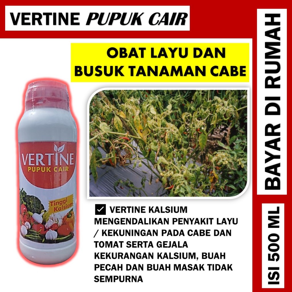 PUPUK MURAH PROMO PUPUK VERTINE KALSIUM 500 ML Mengoptimalkan Pertumbuhan Tanaman cabe Pupuk Vertica