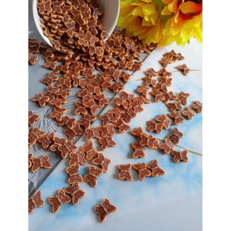 Manik Kupu kupu Mini Manik Kupu Warna Kayu