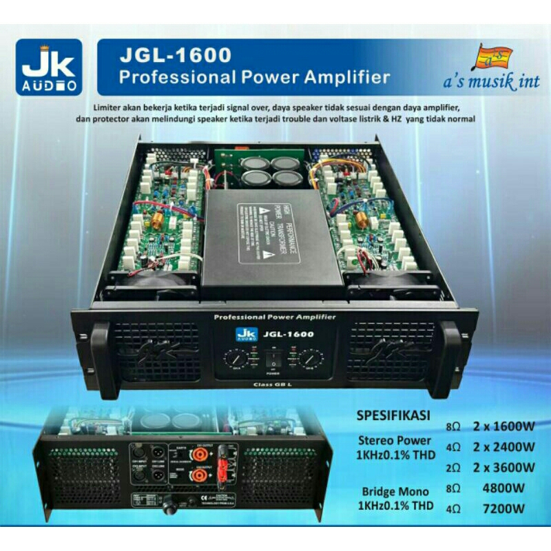 Power Amplifier JK Audio JGL-1600 original by JK coustic