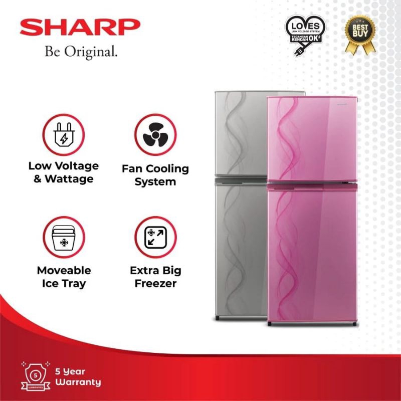 Kulkas 2 Pintu SHARP 205 Liter SJ-237ND AP/AB