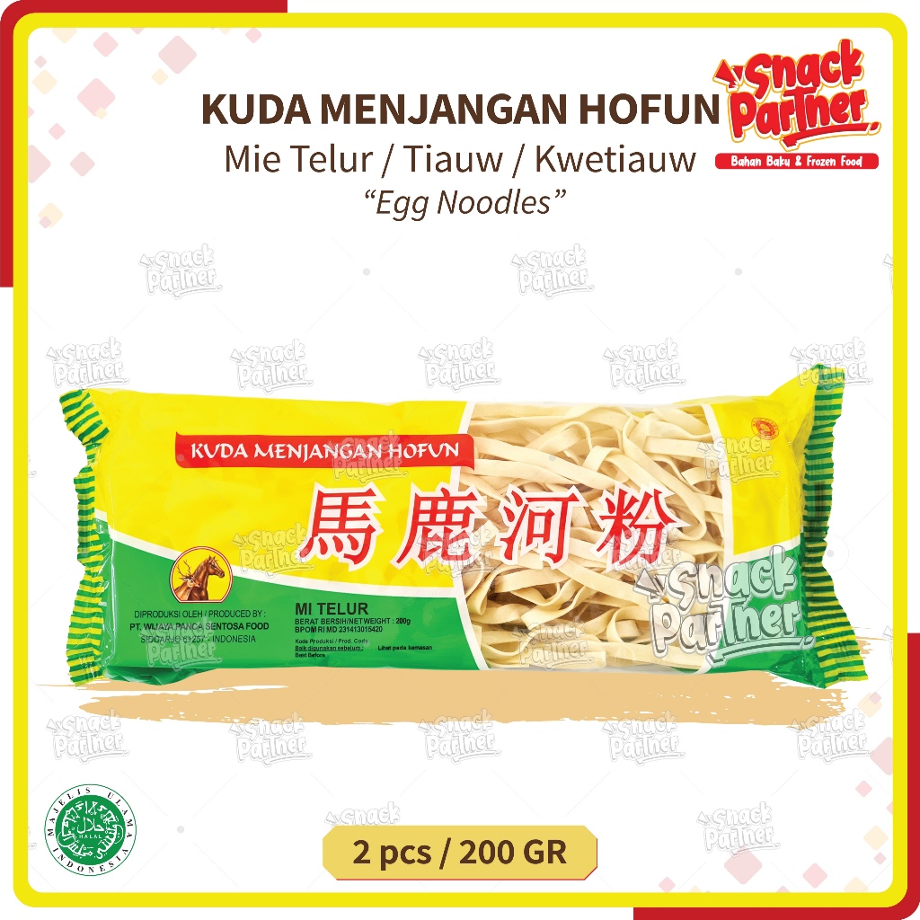 

KUDA MENJANGAN HOFUN - MI TELUR 2 PCS / 200 GR - Mie Tiauw Kwetiauw Telor Egg Noodles Noodle Lebar Pipih