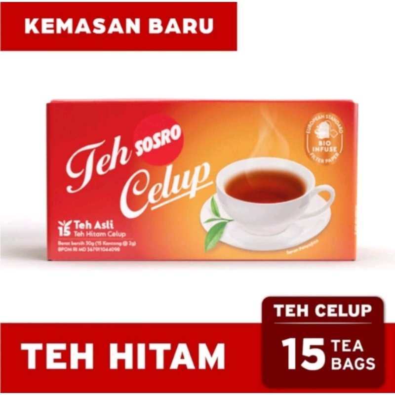 

Teh Celup Sosro Teh Hitam 15 Tea Bags - Teh Asli Teh Hitam Celup