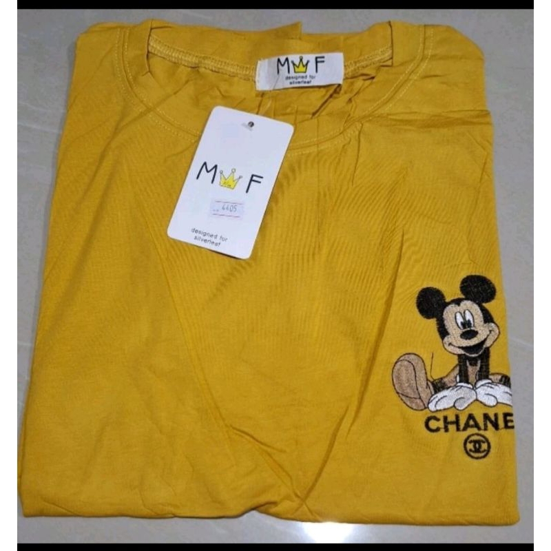 Kaos Lengan Pendek Wanita Import MF Bordir XL lucu