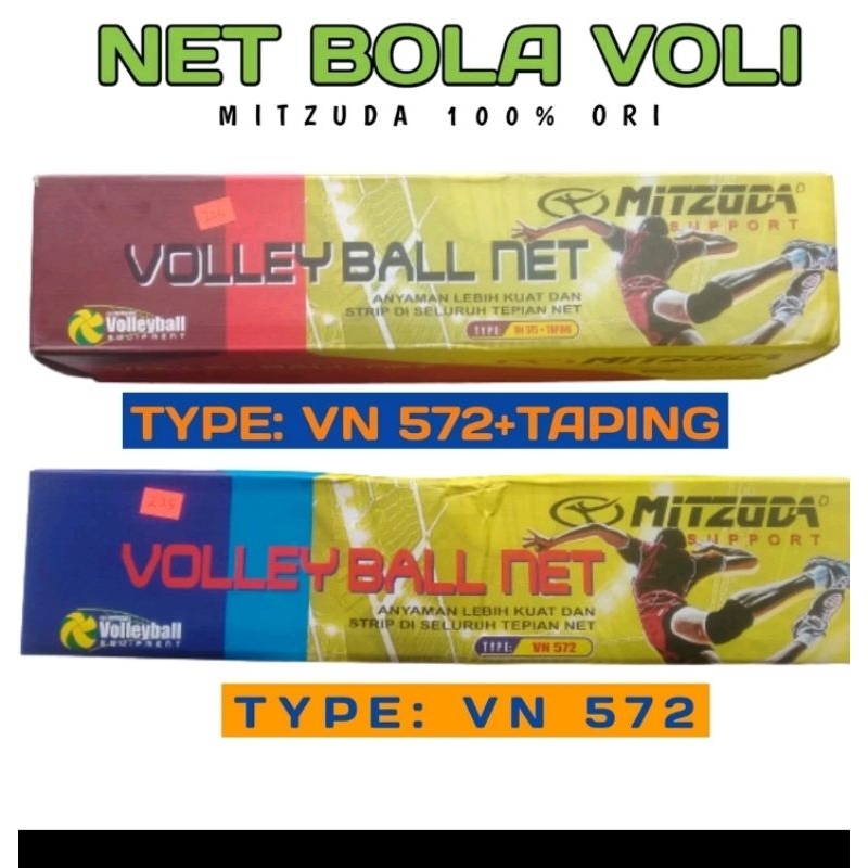 NET VOLI MITZUDA 100% ASLI SNI | TYPE 572 572+TAPING PACKING BARU | VOLLY BALL NET ORI