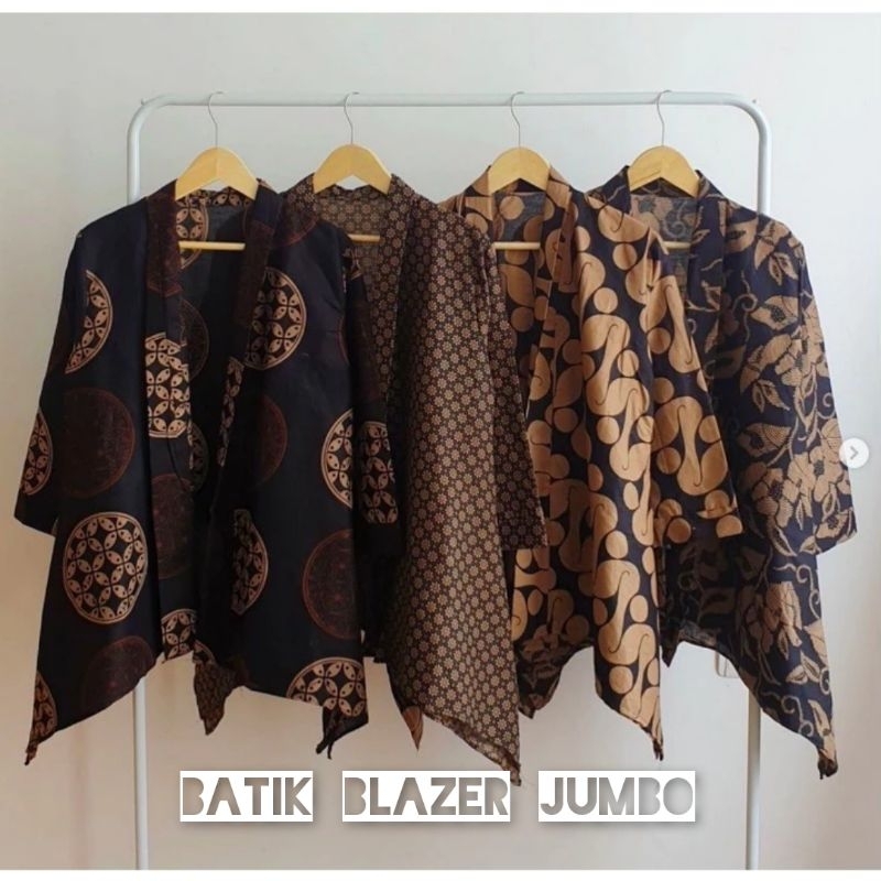 21 Motif Blazer Sogan Kerja Batik Genes Super Jumbo XXXL Outer Lengan Panjang Rompi Casual Kantoran 