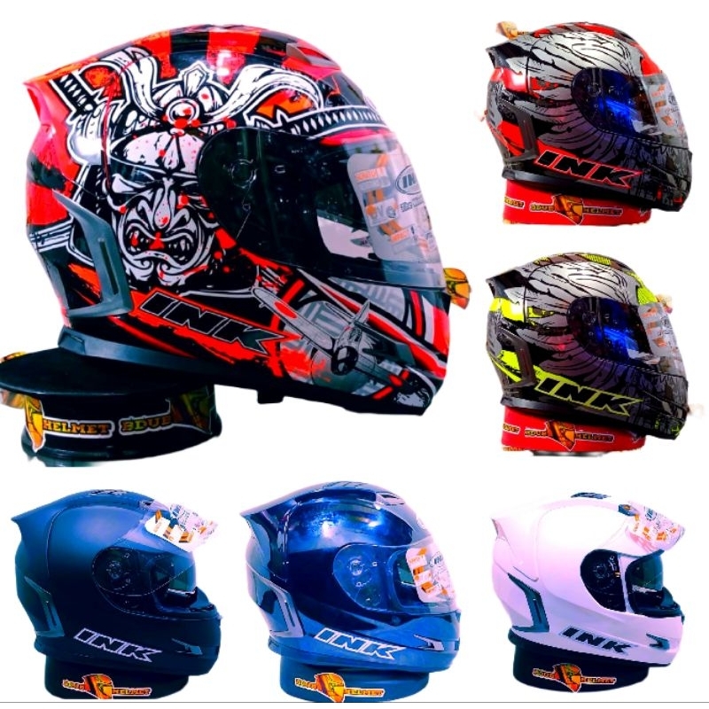 HELM INK STEALTH WINGS BLACK RED 100% ORIGINAL