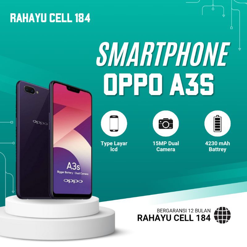 Smartphone Oppo A3S Ram 6/128Gb Bergaransi I Tahun Bisa Cod