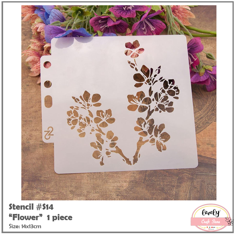 

LovelyCraftStore | Cetakan stensil #S14 decorating flower stencil cake, baking, art and craft, journal, scrapbooking, bujo ~ Flower