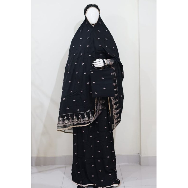 MUKENA RAYON BORDIR TULIP (RBT) - Mukena Dewasa Rayon Bordir Bunga Tulip