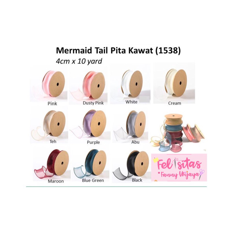 

Mermaid Tail Pita Kawat 1538 pita bunga - barang florist -ATB