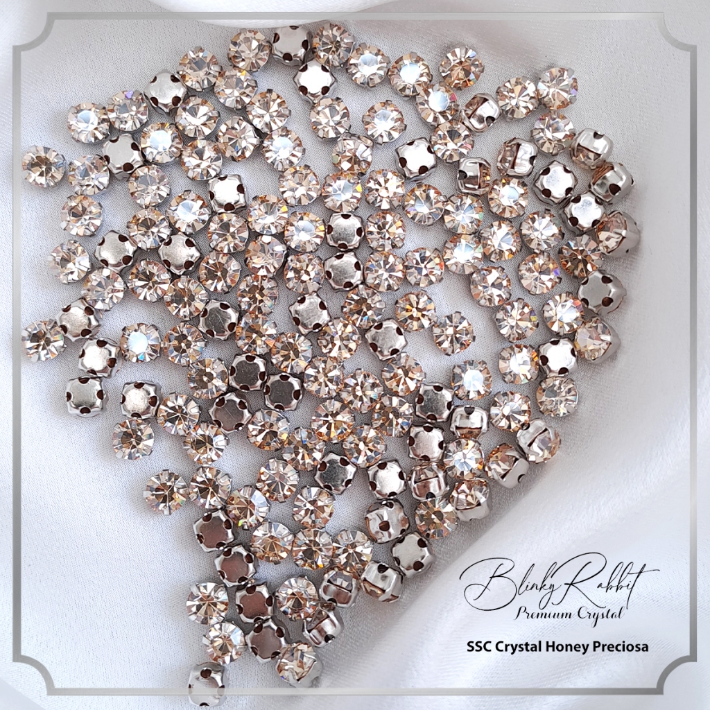 Kristal Cangkang Bulat Preciosa SSC 20 Crystal Honey (LUSINAN)