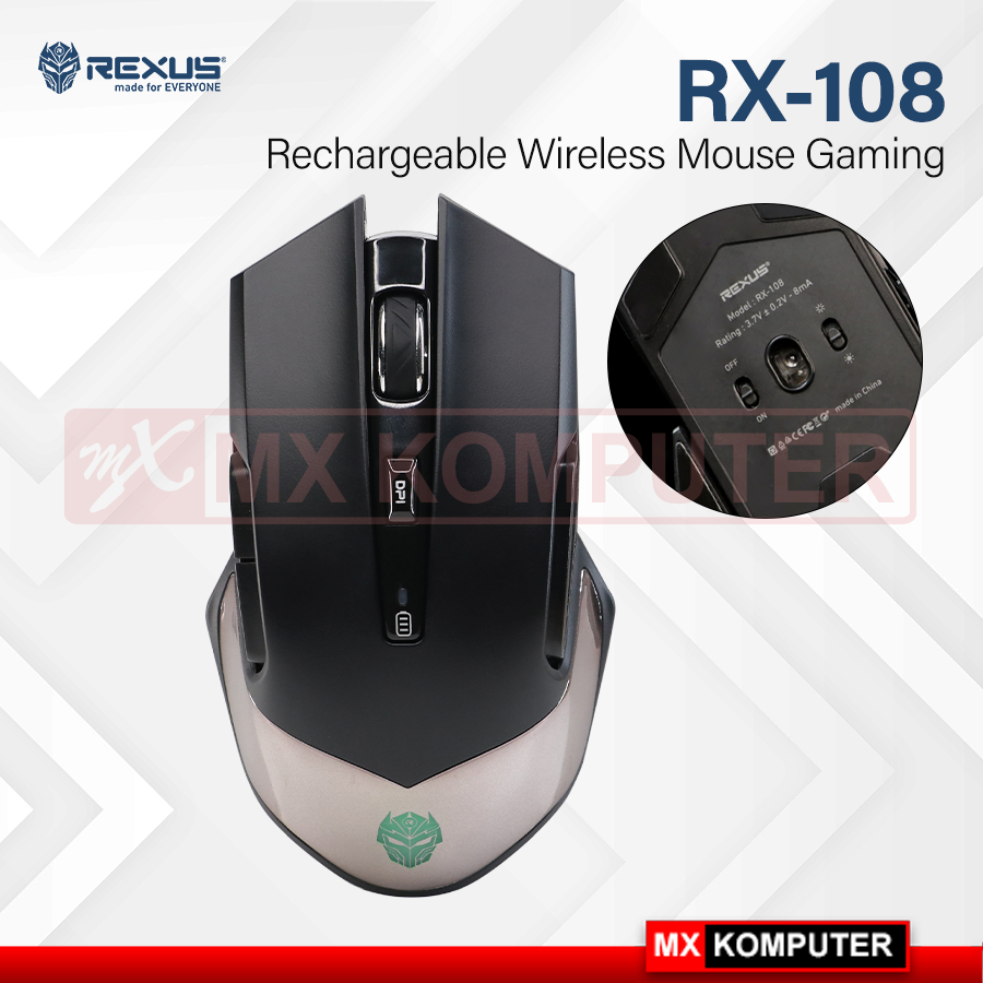 Mouse Gaming Wireless Rexus RX108 New Mouse Rechargeable
