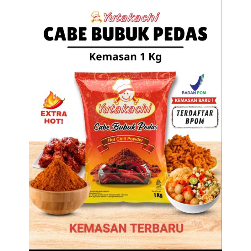 

yutakachi cabe bubuk super pedas 1 kg termurah