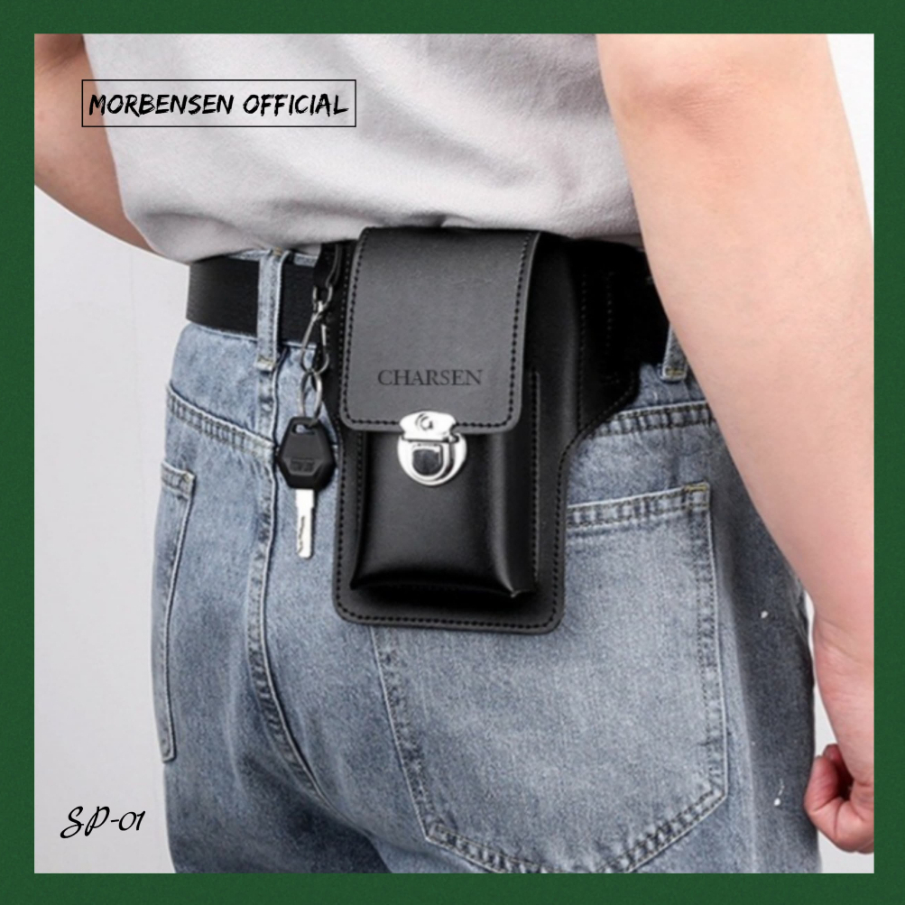Tas Pinggang HP Kulit PU Pria Kualitas Premium / Tas HP Pinggang Traveling - SP-01 [ TAS ]