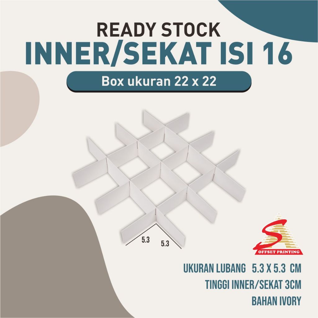 

Inner/ Sekat Isi 16 untuk box 22x22