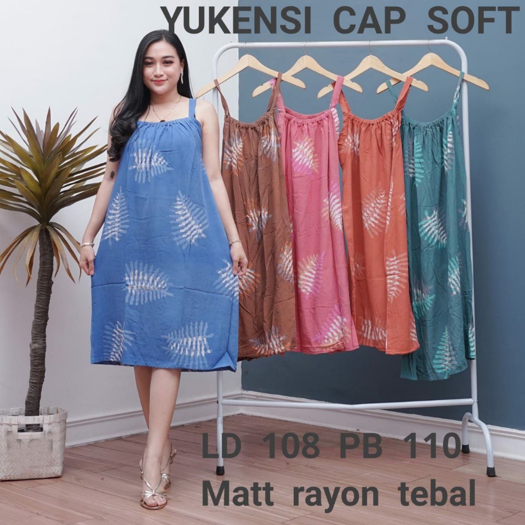 Daster dress yukensi aleta tanpa lengan baju tidur seksi batik cap motif terbaru XL ld 110 singlet