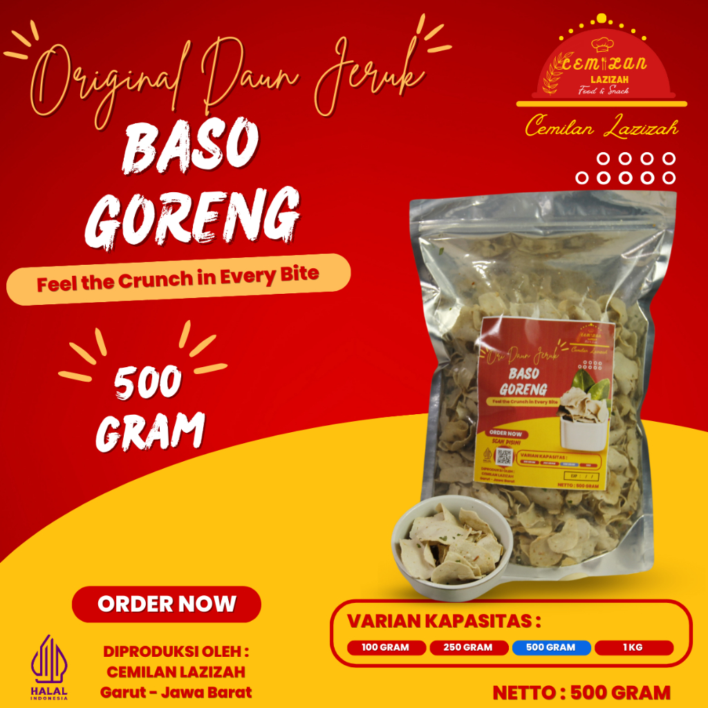 

Basreng Original Daun Jeruk 500 gr Cemilan Asin Gurih Tidak Pedas Kiloan Renyah Original Makanan Ringan Santai