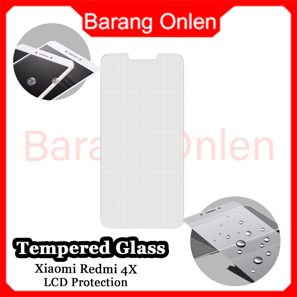 Xiaomi Redmi 4X Tempered Glass, Tahan Air dan Banting, Pelindung Layar Hp, LCD Protection