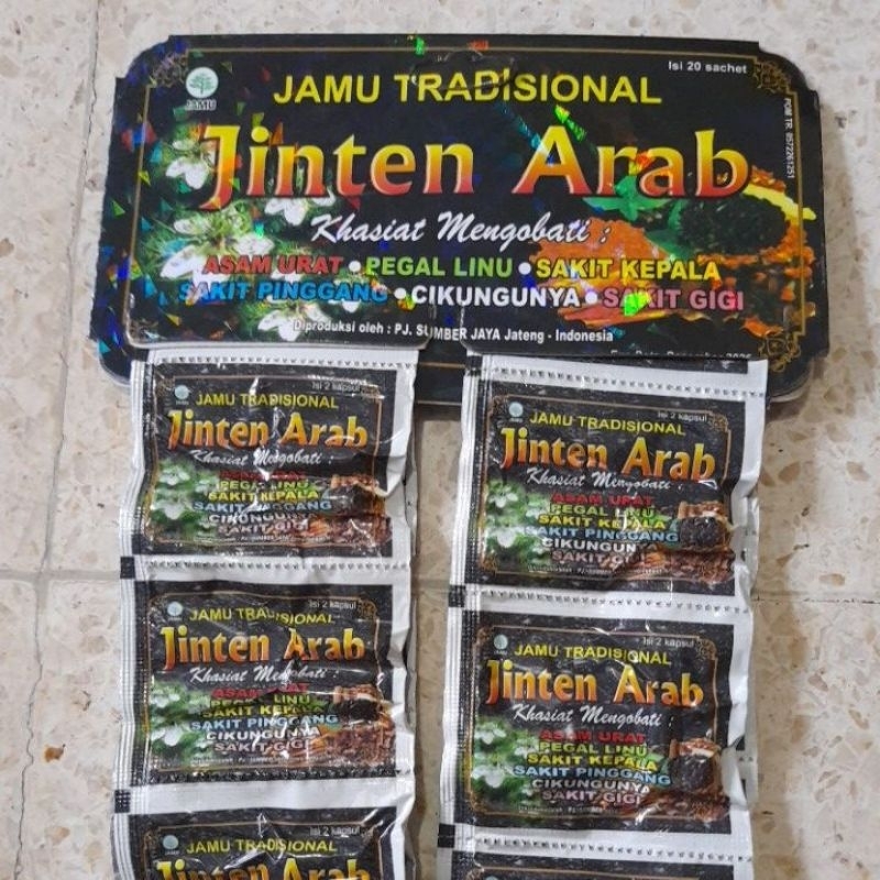 KAPSUL JINTEN ARAB MULTIGUNA JAMU TRADISIONAL HETBAL ASAM URAT PENGAPURAN TULANG