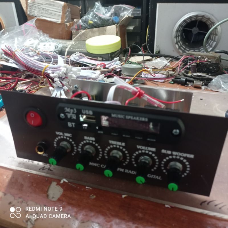 modul amplifier speaker aktif 150 Watt stereo plus filter subwoofer