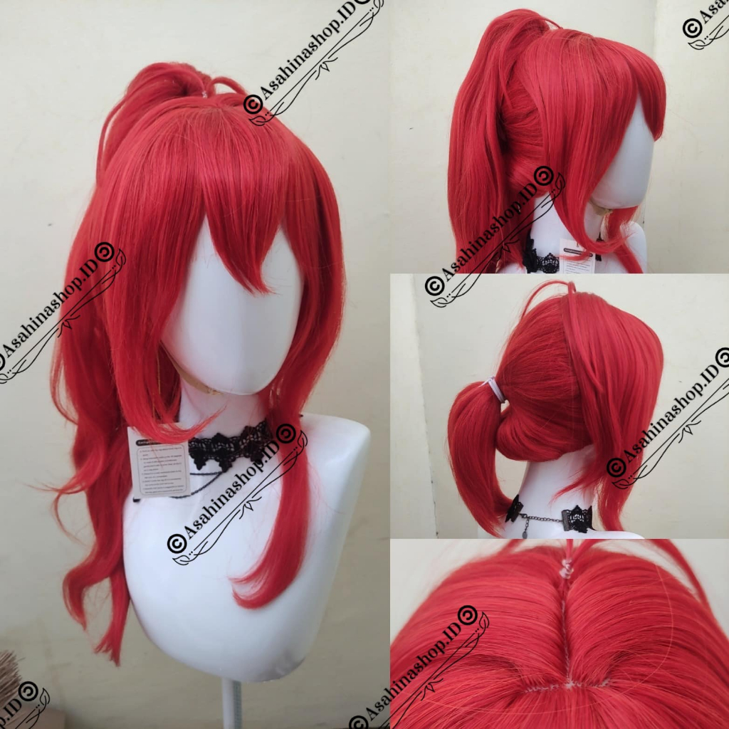 READY STOCK wig cosplay Diluc Ragnvindr clip on GI import new