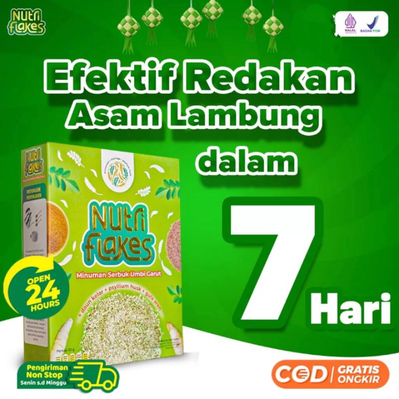 

Nutriflakes Sereal Dengan Kandungan Utama Umbi Garut Dan Daun Kelor Ampuh Mengatasi Gerd,Maag,Asam Lambung Tanpa Efek Samping 1 Box