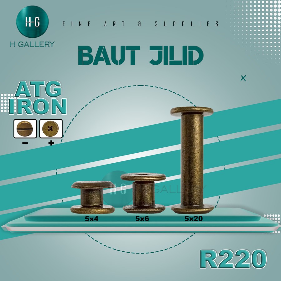 ANTIQUE GOLD COKLAT BAUT JILID BUKU - 4MM 5MM 6MM 8MM 10MM 20MM *S