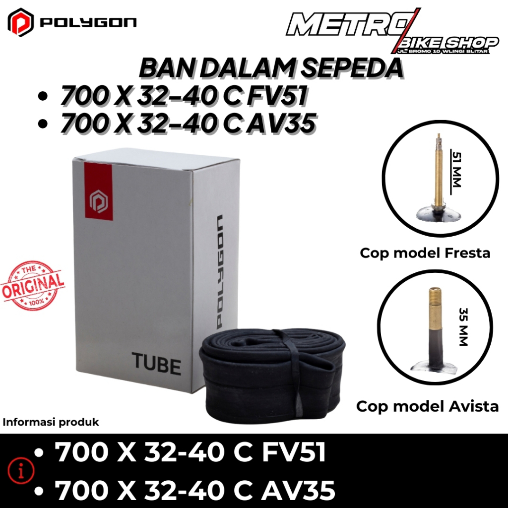 Ban dalam Gravel 700 X 32-40c FV51 & 700 X 32-40c AV35 Ban dalam sepeda Polygon