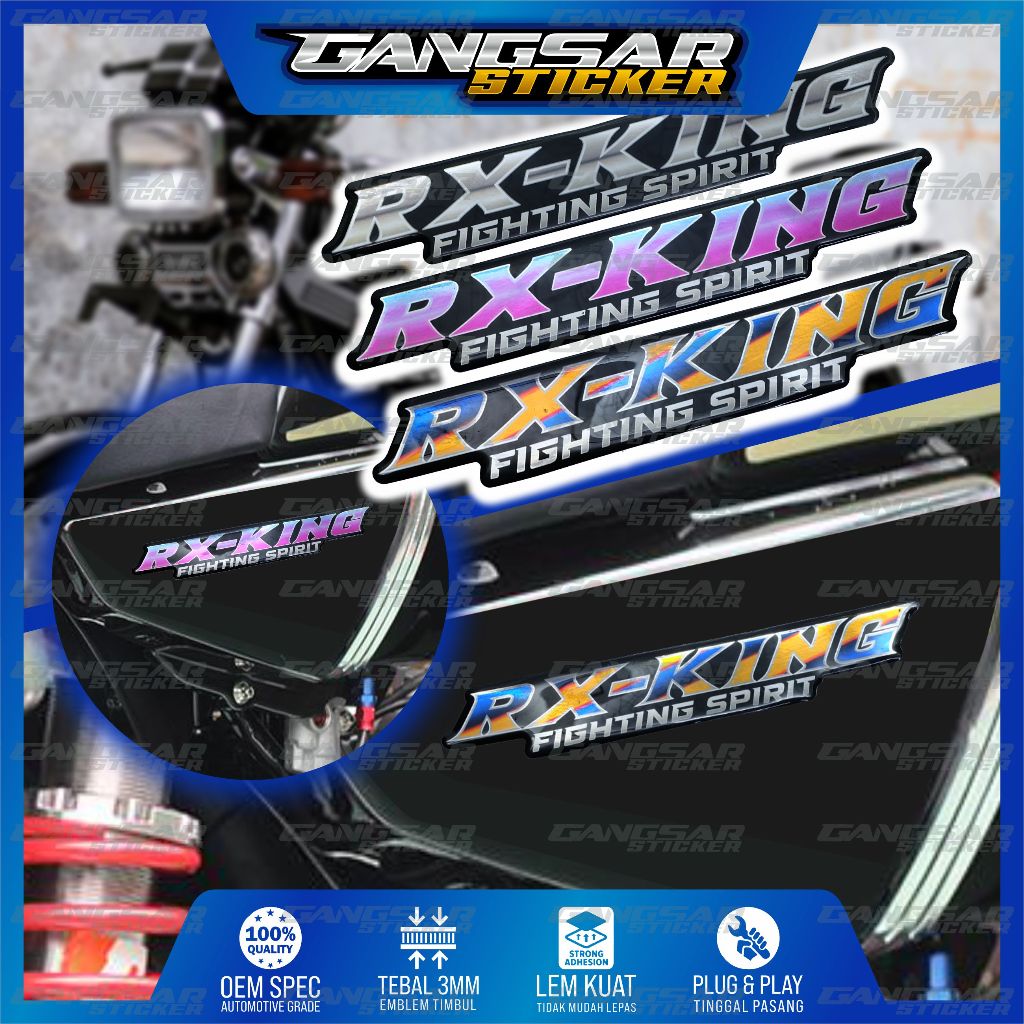 emblem timbul yamaha rx king / sticker timbul yamaha rx king / emblem yamaha rx king titanium / embl
