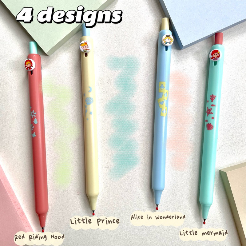 

[HARU] 0.5mm Fairytale Character Gel Pen Pulpen Disney Princess Alat Tulis Tinta Hitam