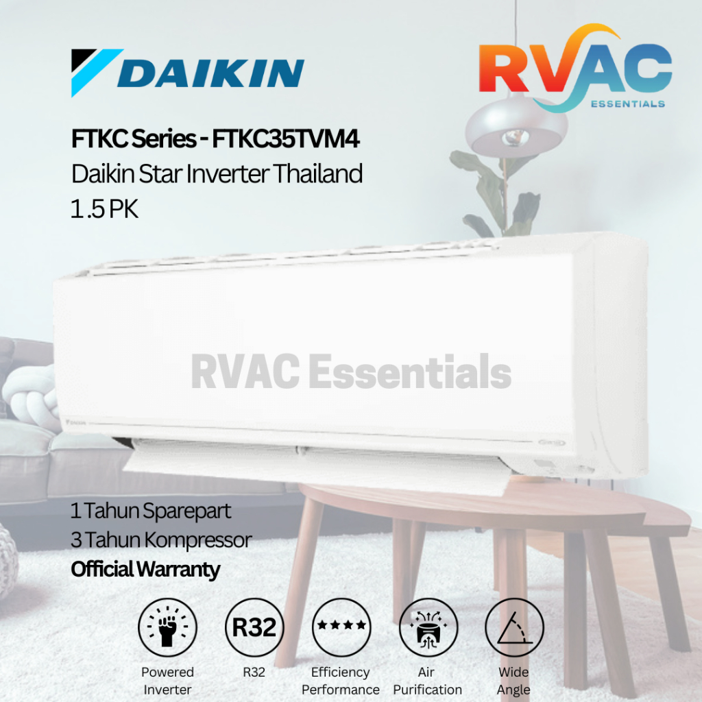 AC DAIKIN INVERTER 1 1/2 PK FTKC35 Thailand