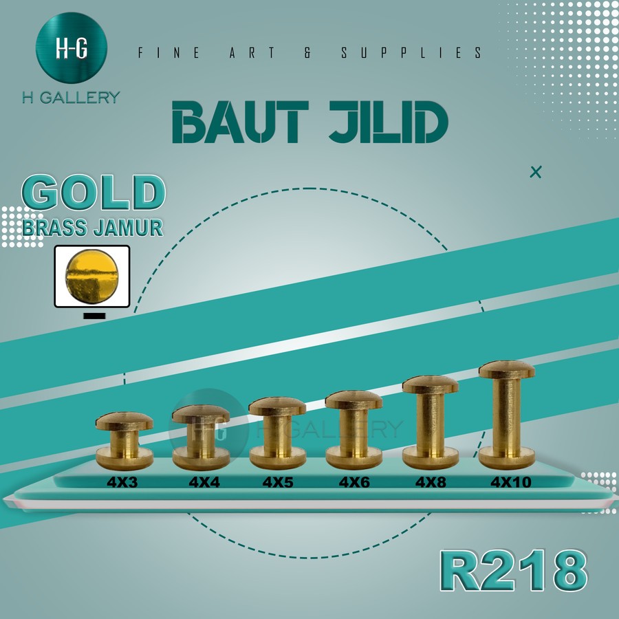 BRASS JAMUR KUNINGAN BAUT JILID BUKU - 3MM 4MM 5MM 6MM 8MM 10MM *S