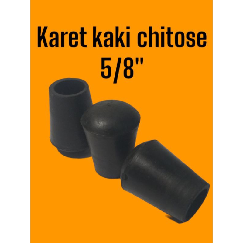 Karet kaki kursi Lipat CHITOSE 5/8 inch model cop bulat tutup pipa besi stainless Sepatu Meja Portab