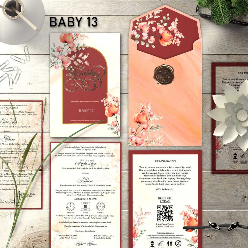 BABY 13 (Amplop + isi) Blangko Undangan | Undangan Murah | Free File Setting