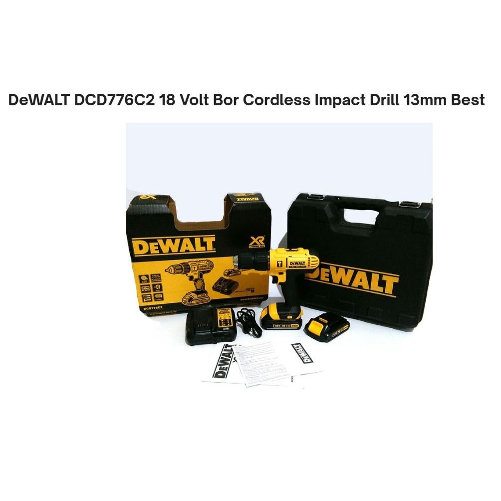 MESIN BOR BATERE CORDLESS DEWALT DCD776C2K-B1