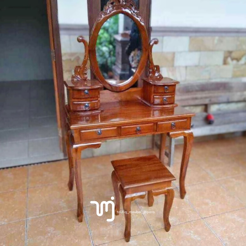 Meja Rias Kartini Jati / Tolet Kartini Minimalis Jati / Meja Rias Minimalis