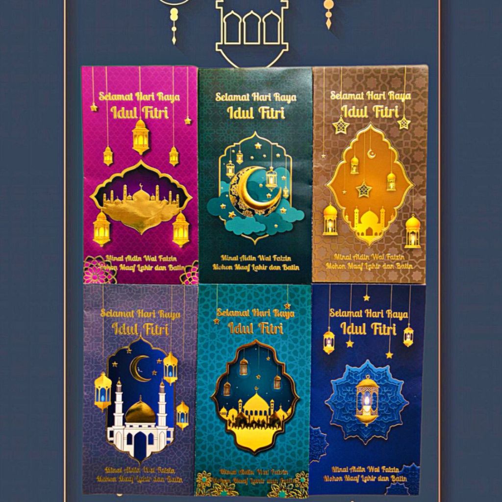 

Amplop Lebaran PREMIUM Import Panjang Sablon Foil Mewah Idul Fitri Angpao Murah