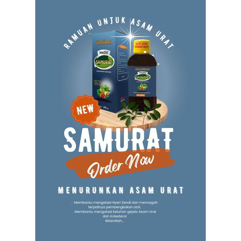 

SAMURAT MEMBANTU MERINGANKAN NYERI SENDI AKIBAT ASAM URAT 10 HERBAL MIX IN SAMURAT GHOLIBAN
