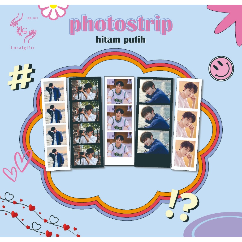 cetak photostrip hitam putih custom | photobooth | polaroid strip custom | cetak photo | cetak foto 