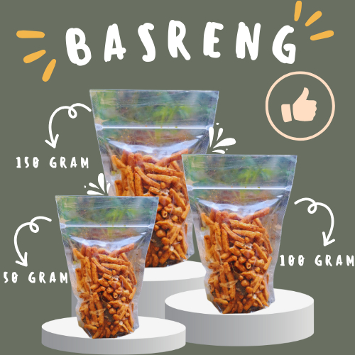 

[KEMASAN POUCH] Basreng Stik Pedas Daun Jeruk 150 gram Termurah Terenak