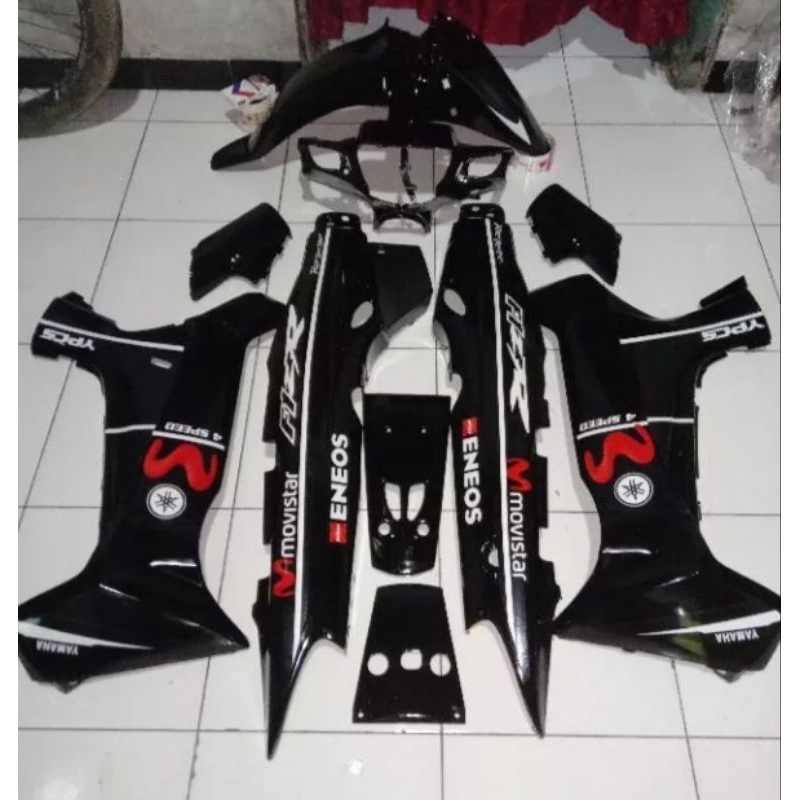 Cover Body Fullset Yamaha FizR F1zR Fizr Movistar Hitam Cover Body Halus Set FizR F1zR Fizr Movistar