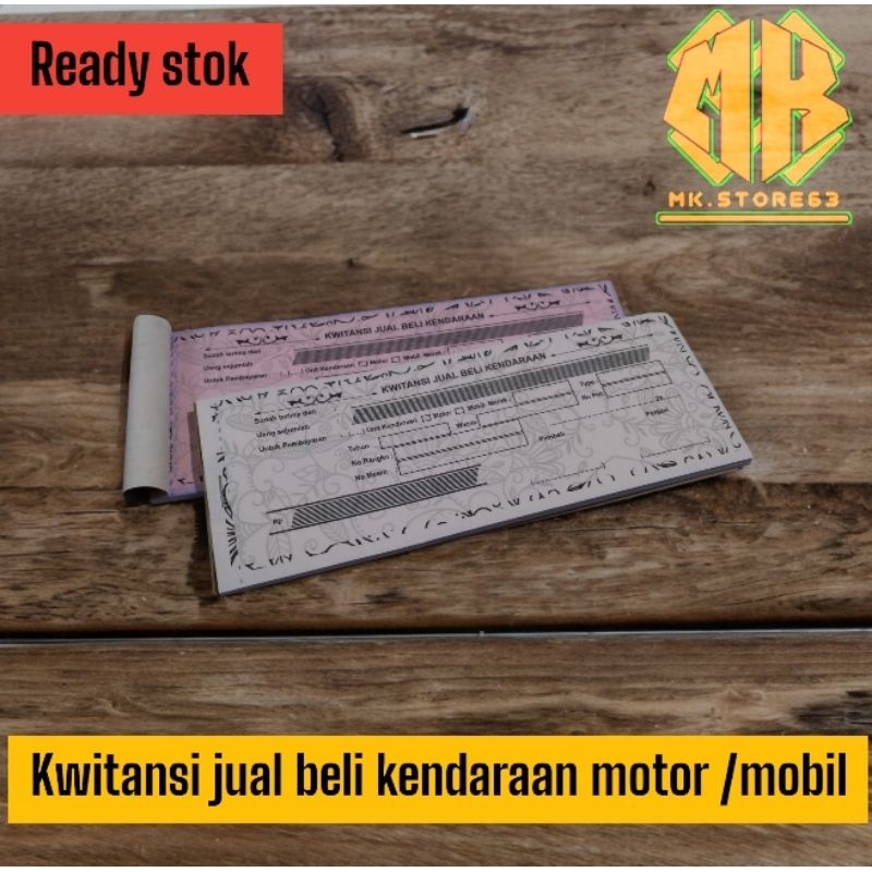 Kwitansi Jual Beli Motor Dan Mobil 1/4 Folio 2 Ply - Siap Kirim