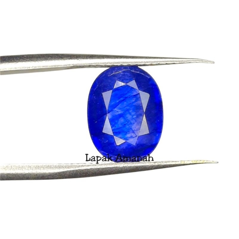 Batu Blue Safir Asli Top Kristal Super Mewah