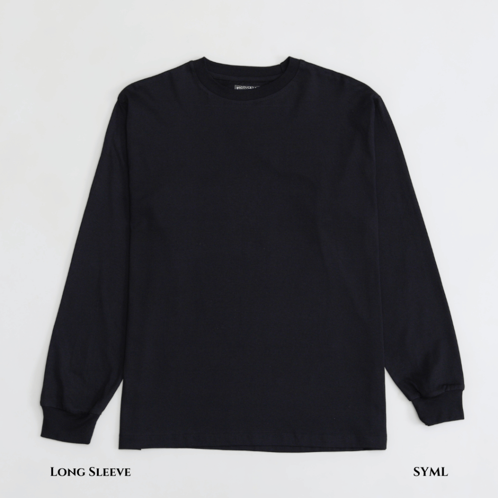 SYML Cotton Long Sleeve T-Shirt - Black