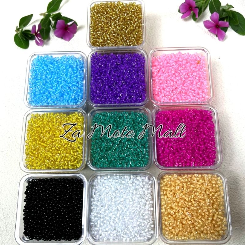 Manik Manik Kaca Kristal Bening isi  6/0 | Manik Manik Pasir 4mm